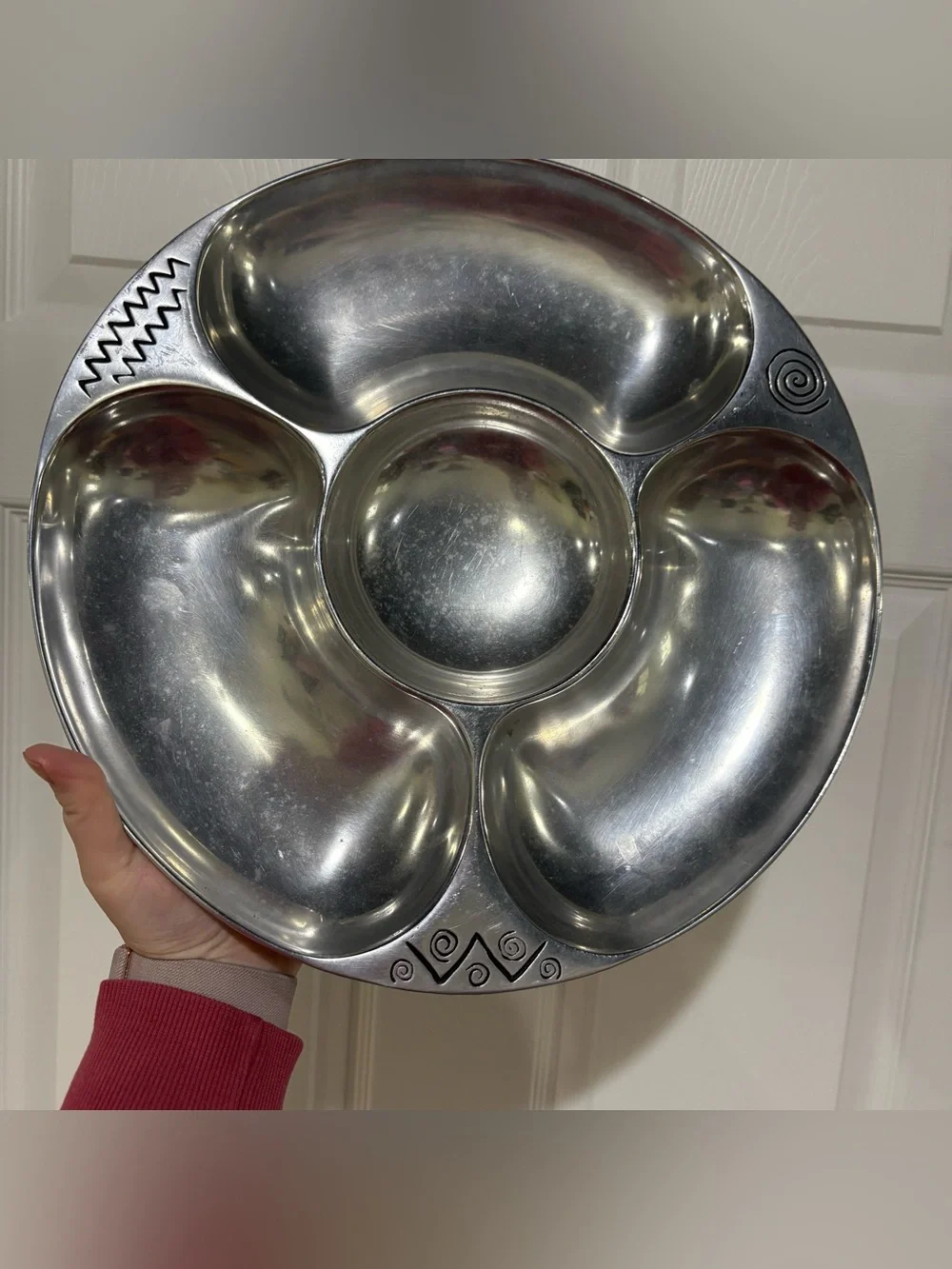 WILTON ARMETALE, REGGAE, ROUND, Multi Compartment SERVER 14” Dish Platter